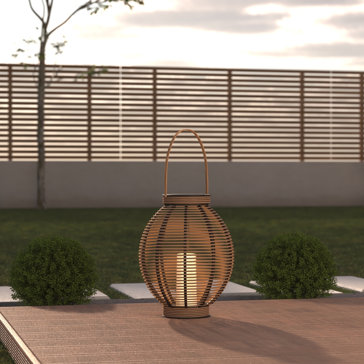 Solar lantern "Tany" Beige, H. 43 cm
