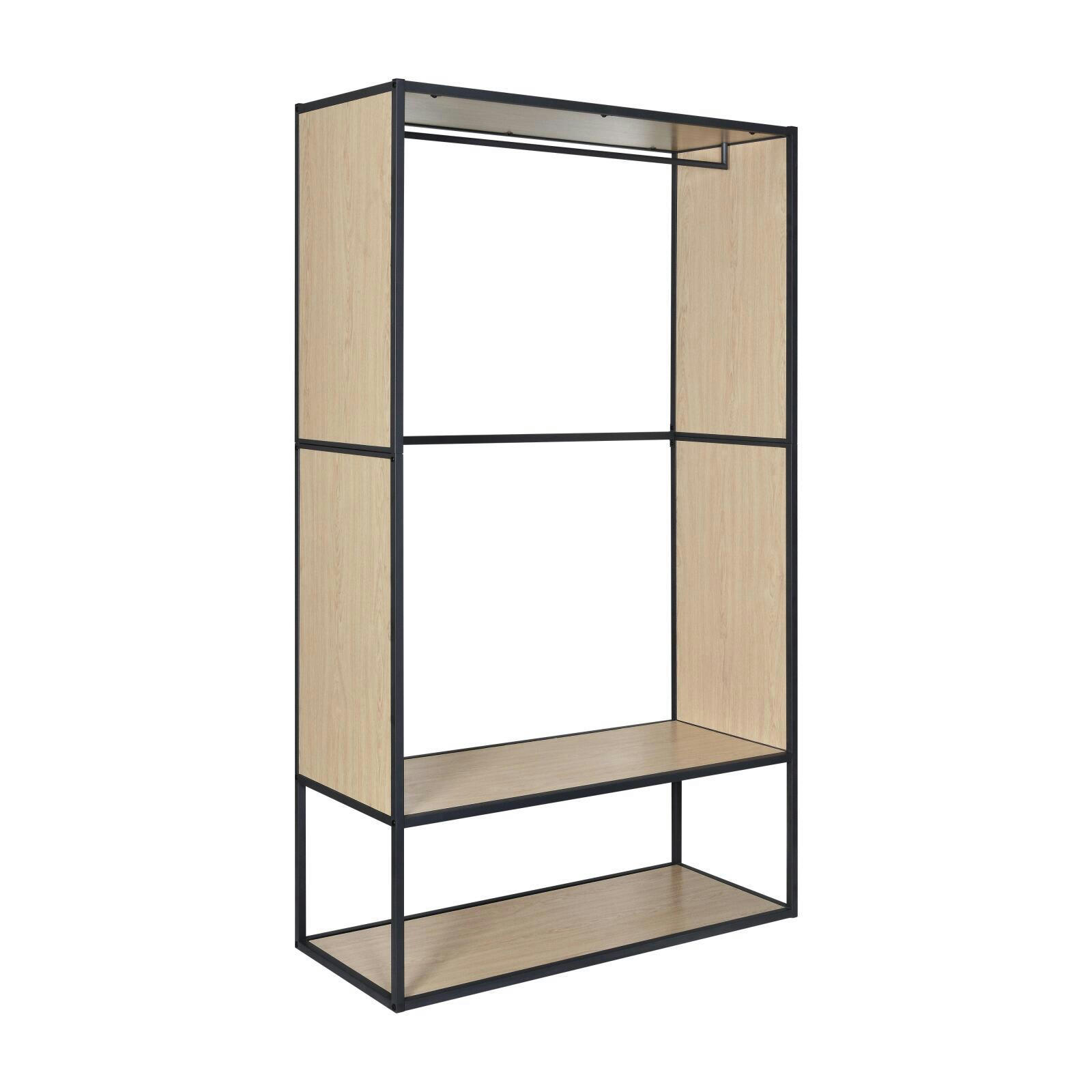 OSLO - Portant vêtements réversible bois et métal L110x H184,5 cm