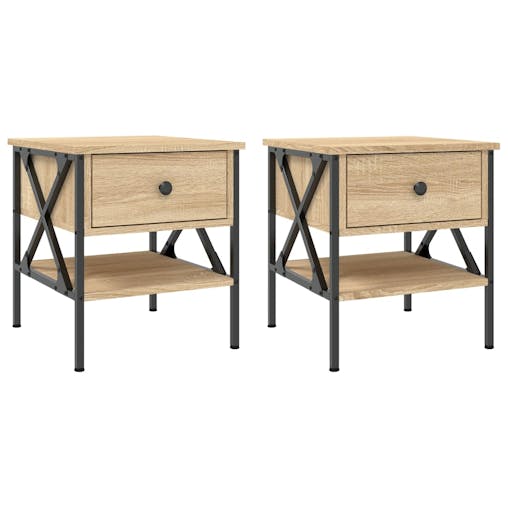 NNEVL Bedside Tables 2 pcs Sonoma Oak 40x42x45 cm Engineered Wood