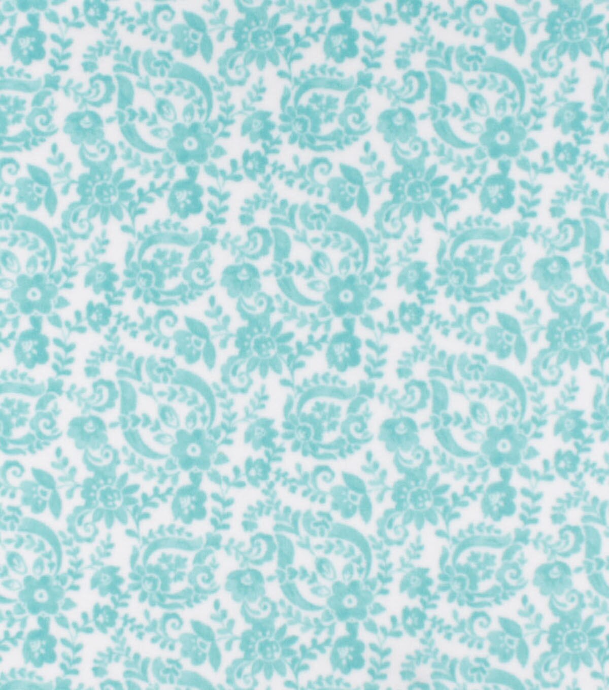 Blue Watercolor Paisley Anti Pill Fleece Fabric