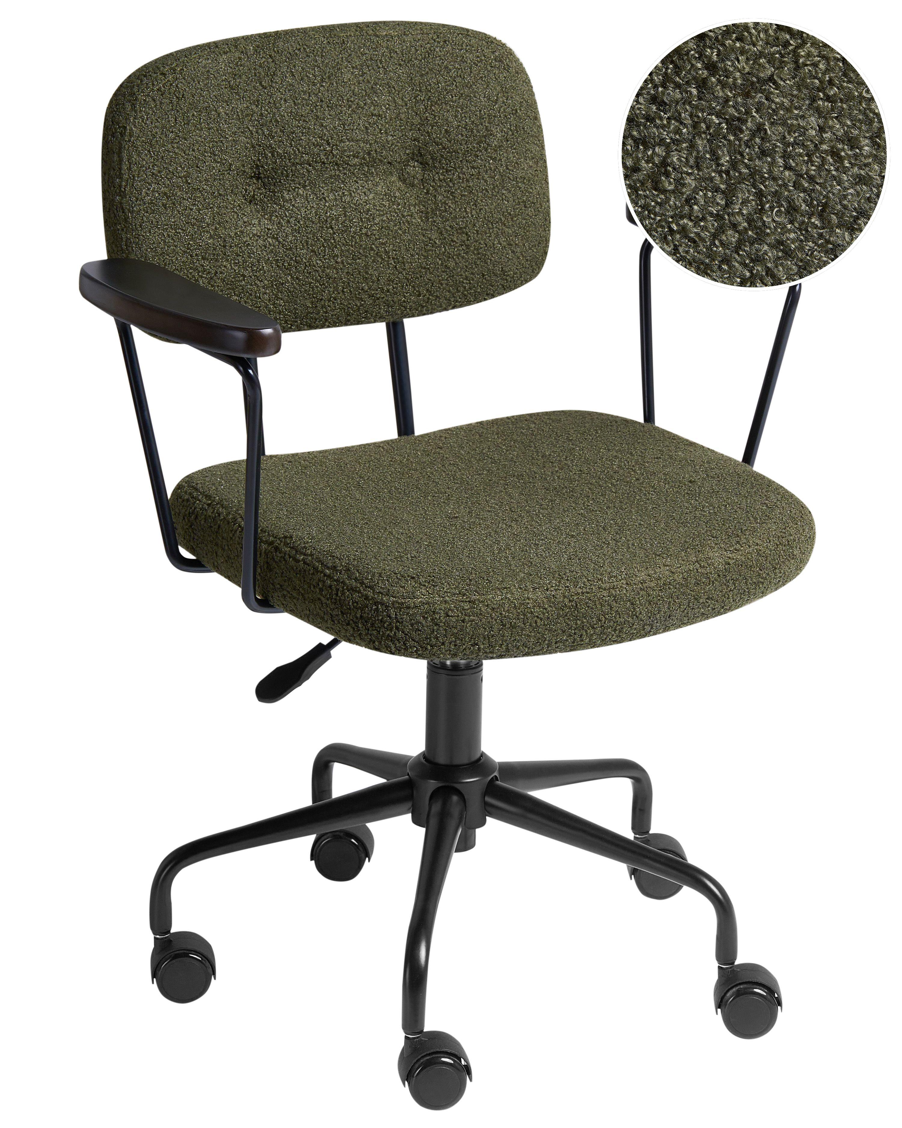 Desk Chair ALGERITA Boucle Dark Green