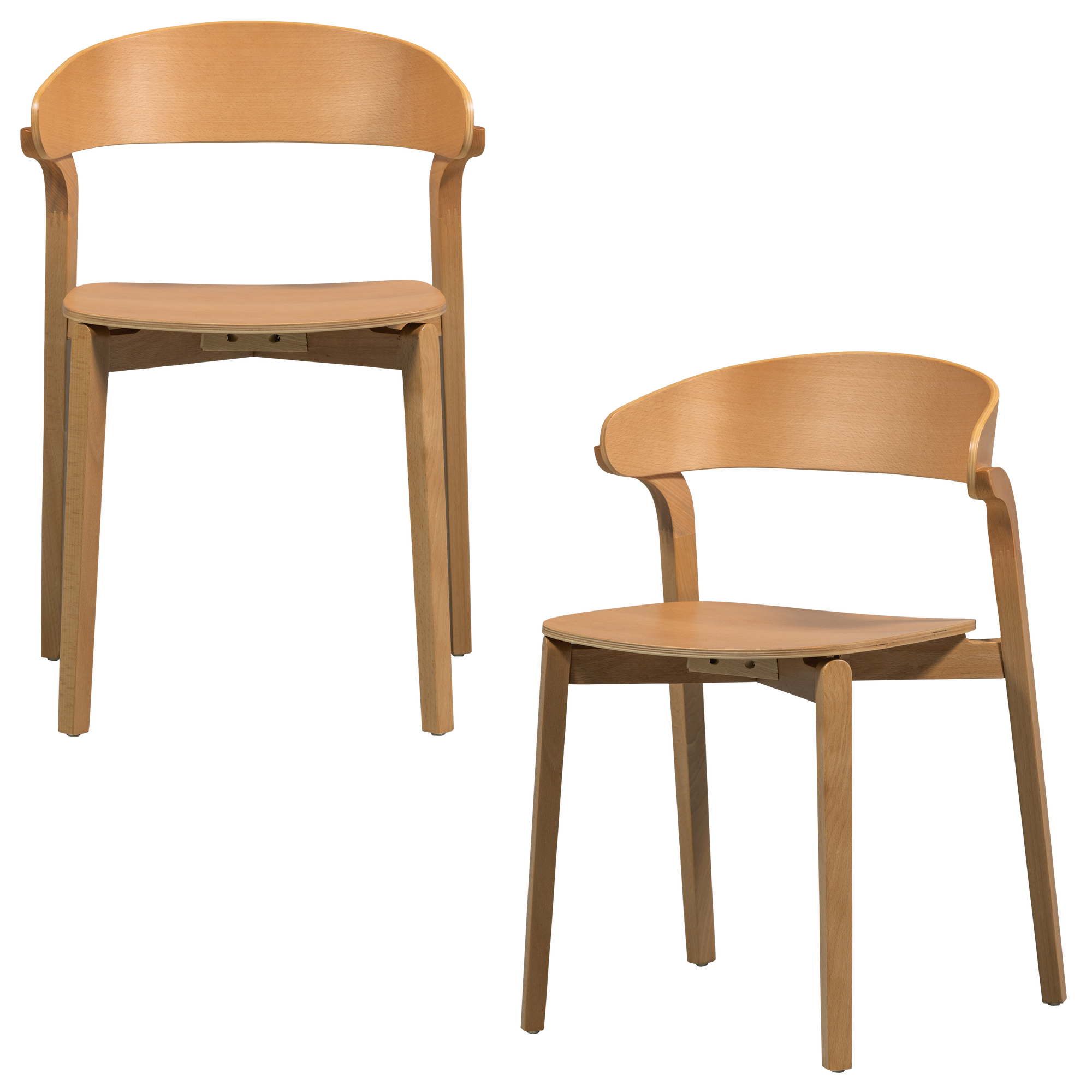 WOOOD eetkamerstoelen Cras - Naturel - Set van 2