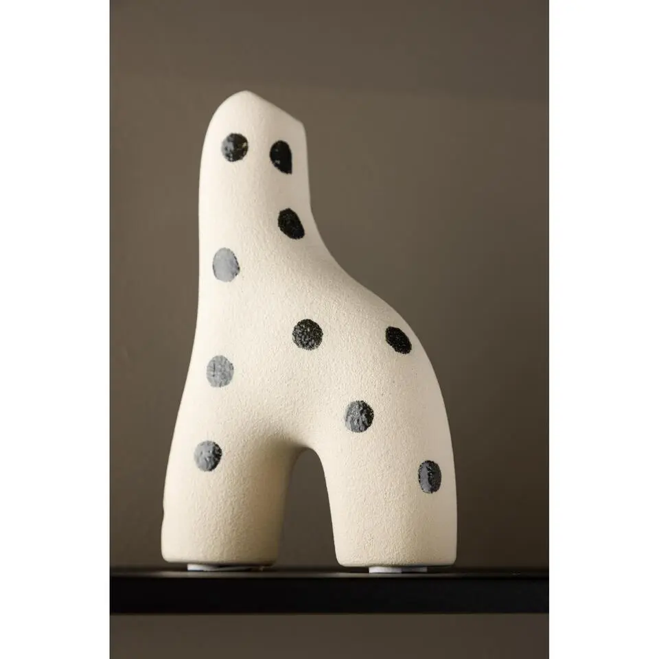 Nest of Nora Keramische vaas - 16 cm - Wit met zwarte stippen