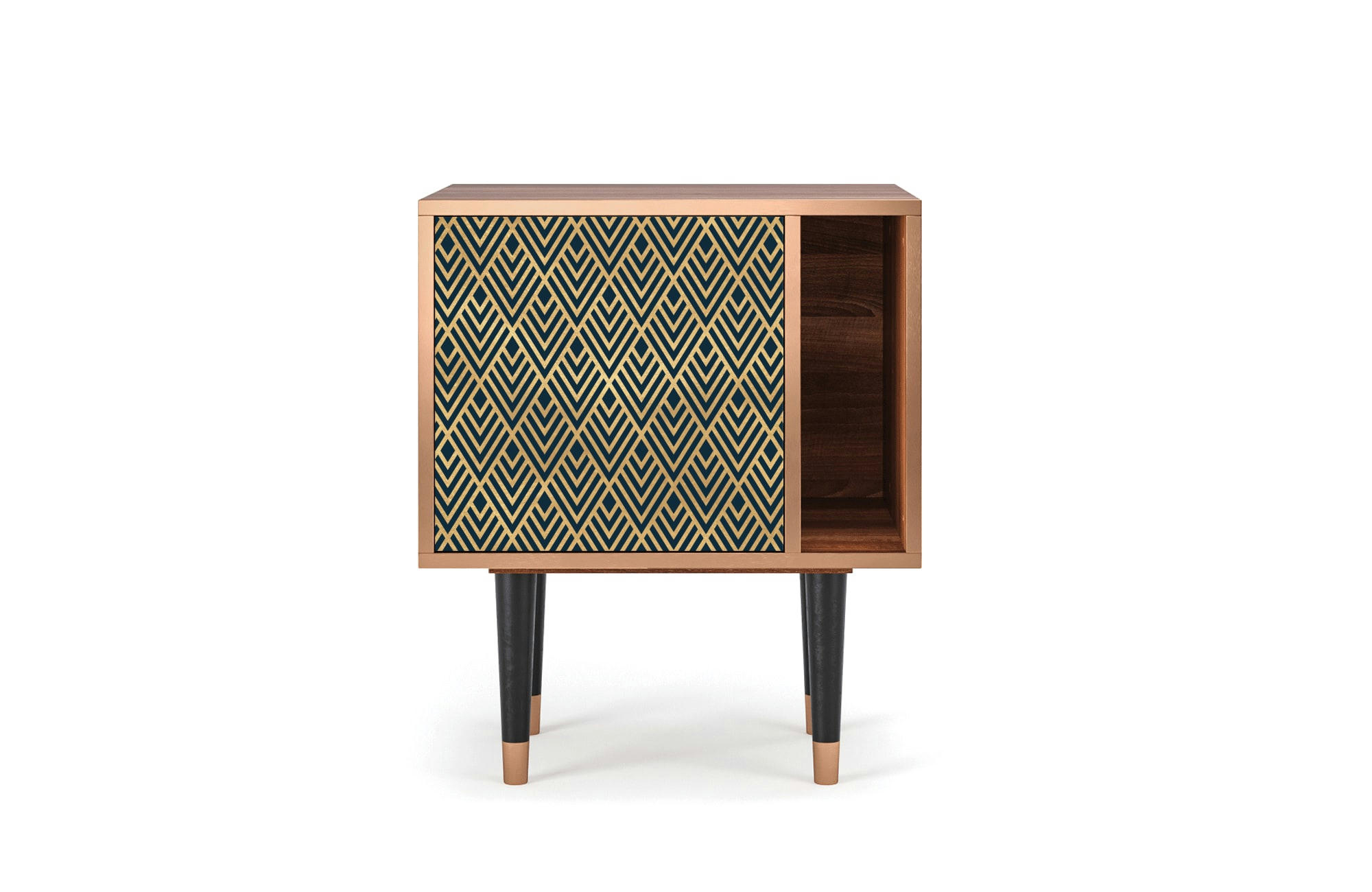 EGYPT TRIANGLES - Table de chevet bleu 1 porte L 58 cm