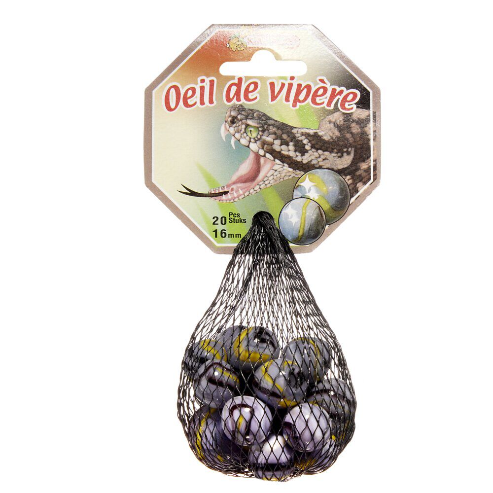 Bille en verre x20   1 boulard gris Vipère