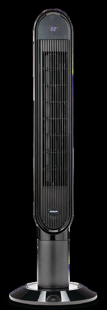 NOMA Oscillating Tower Fan w/Remote Control, 3-Speed, Black, 46-in