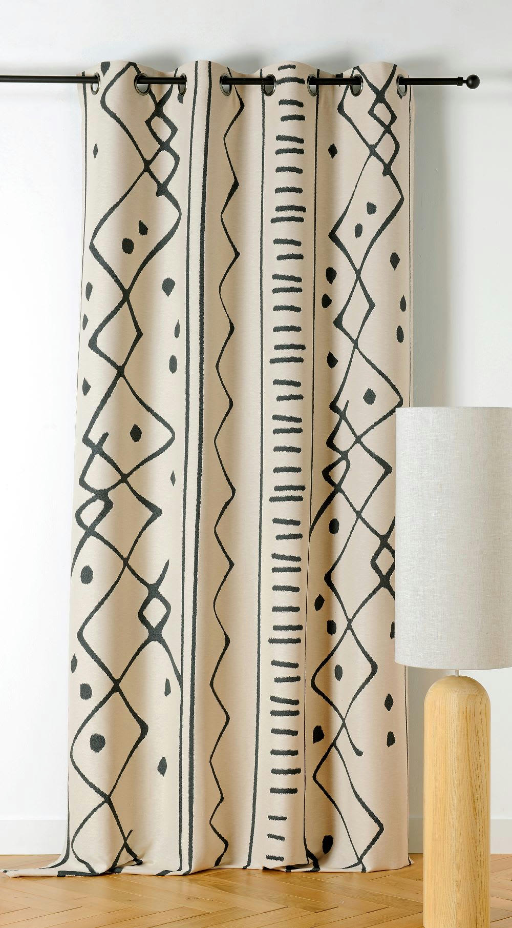 NAZCA - Rideau d'ameublement 140x260cm Noir