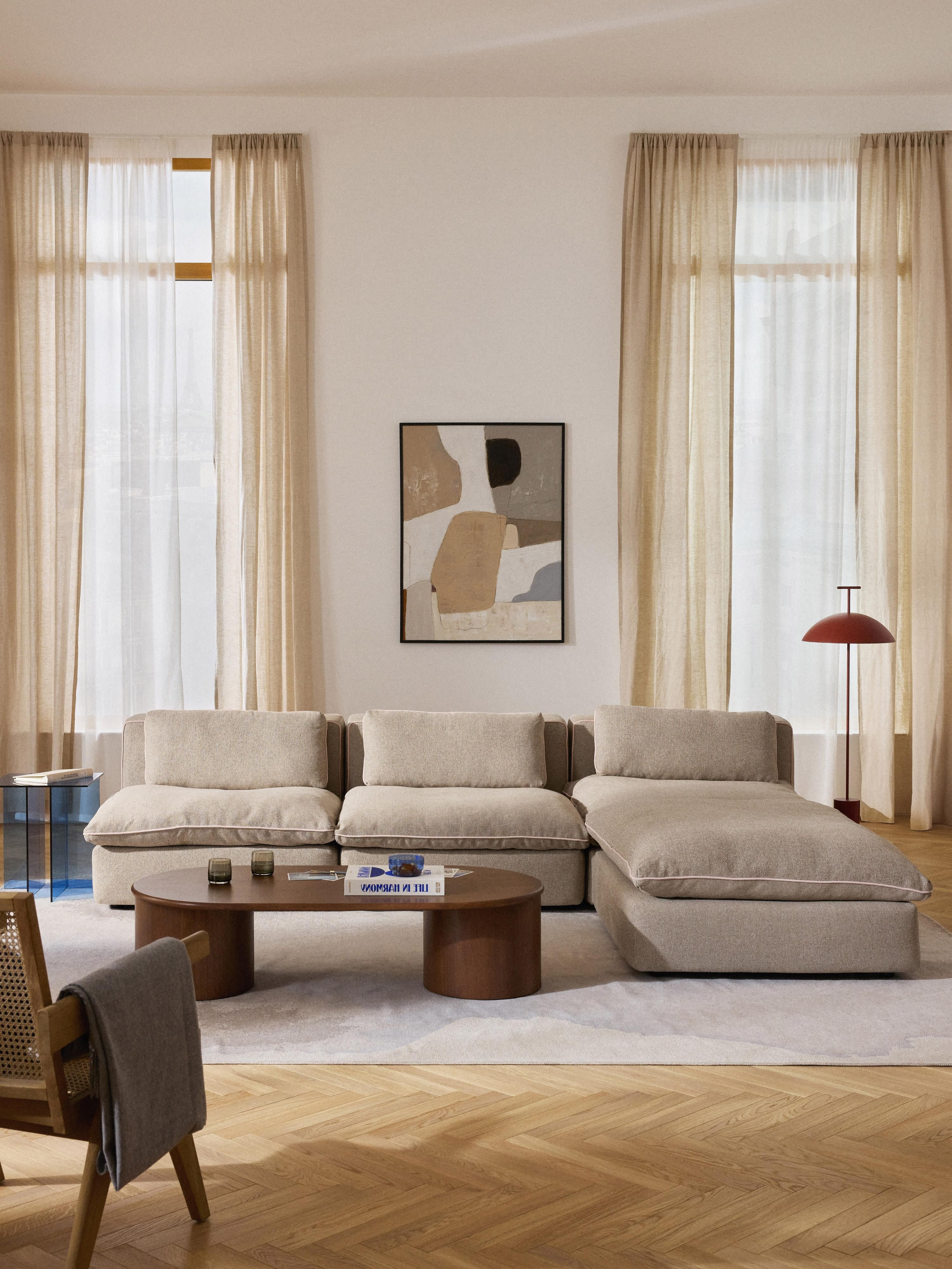 Modulares Sofa Felix mit Hocker (links/rechts)