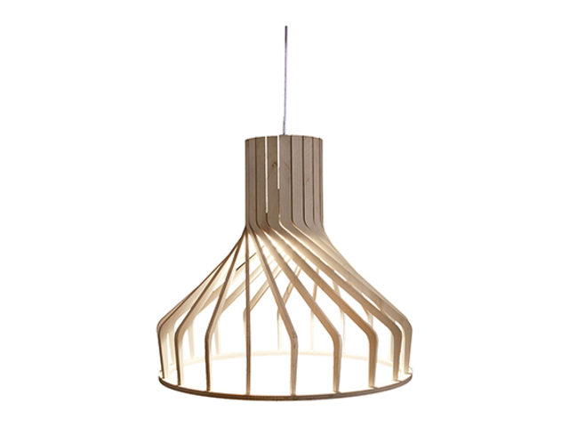 Lampa wisząca Bio ze sklejki beżowa