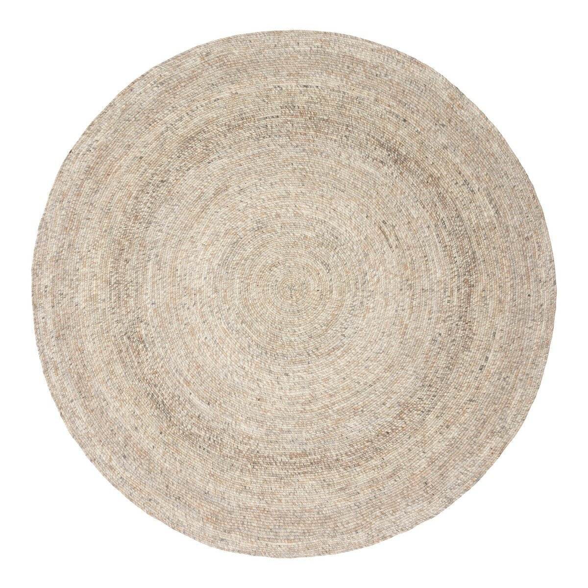 Interieur05 Rond wollen vloerkleed Gapo Grijs/Bruin Gemeleerd
