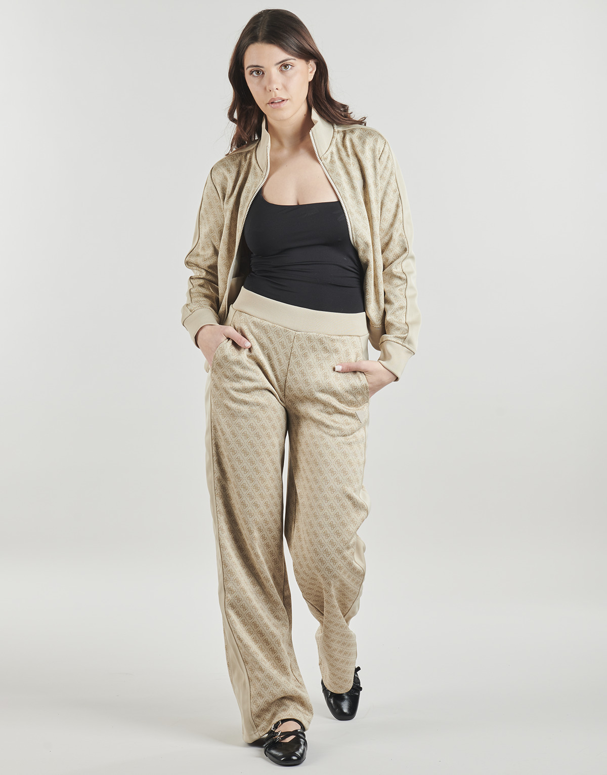 Guess - MAYA 4G WIDE LEG - Beige