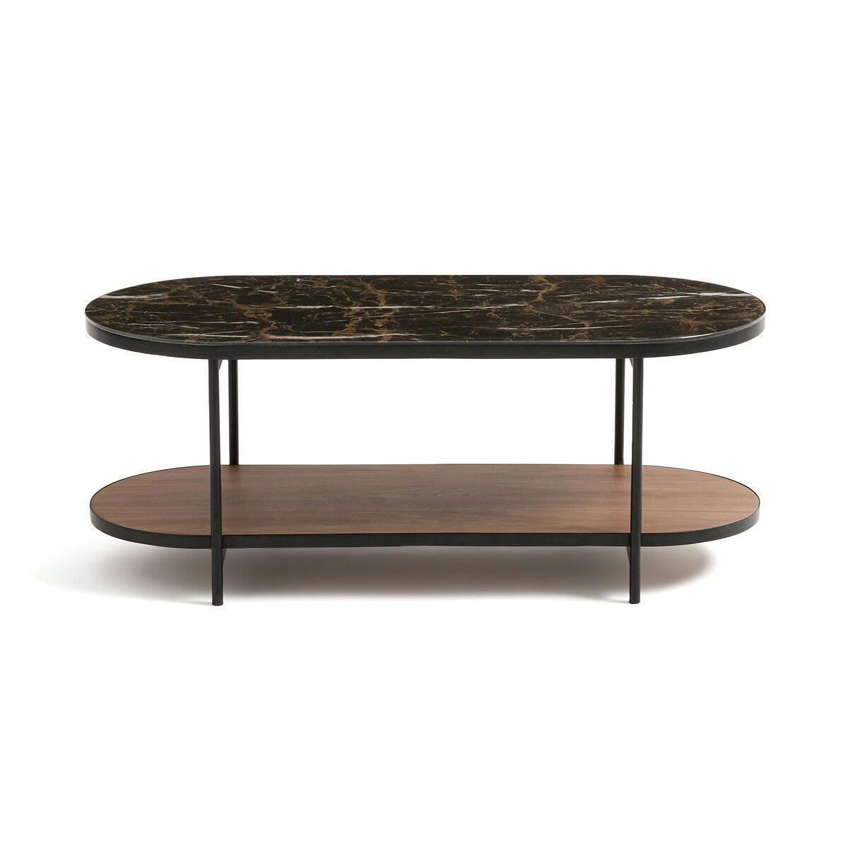 Table basse plateau verre effet marbre, Gil
