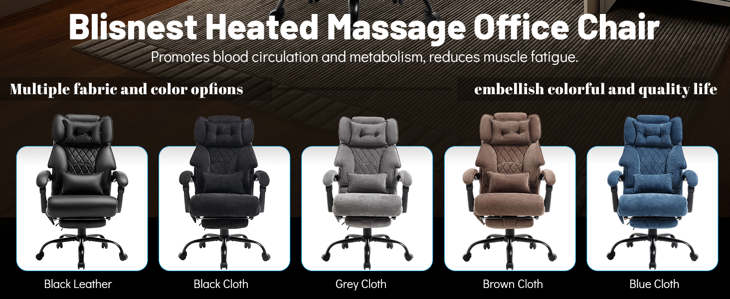 massage office chair big and tall with foot rest large heavy duty ergonomic executive desk chair
