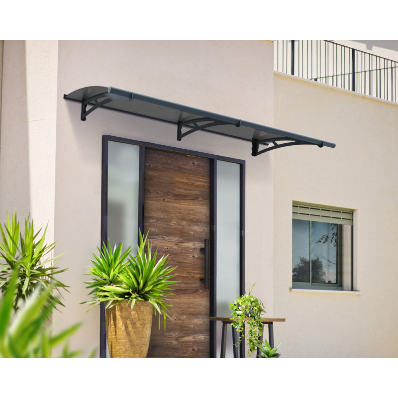 Marquise de porte Aquila gris foncé 205,5 x 91,5 cm CANOPIA