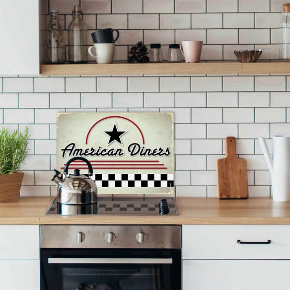 Mini-Spritzschutz »American Diners«, Aluverbund, Bild