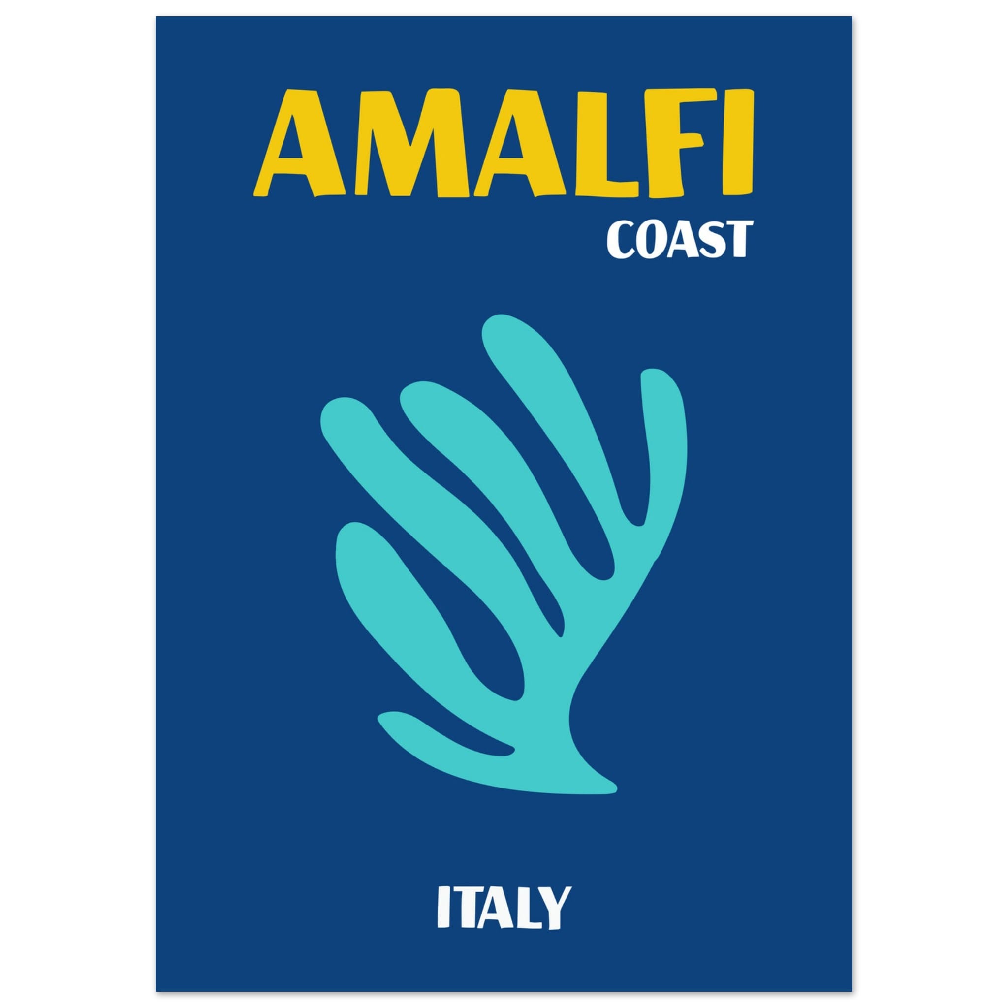Artfulprints Poster Italië - Amalfi  - 50x70 cm - Blauw