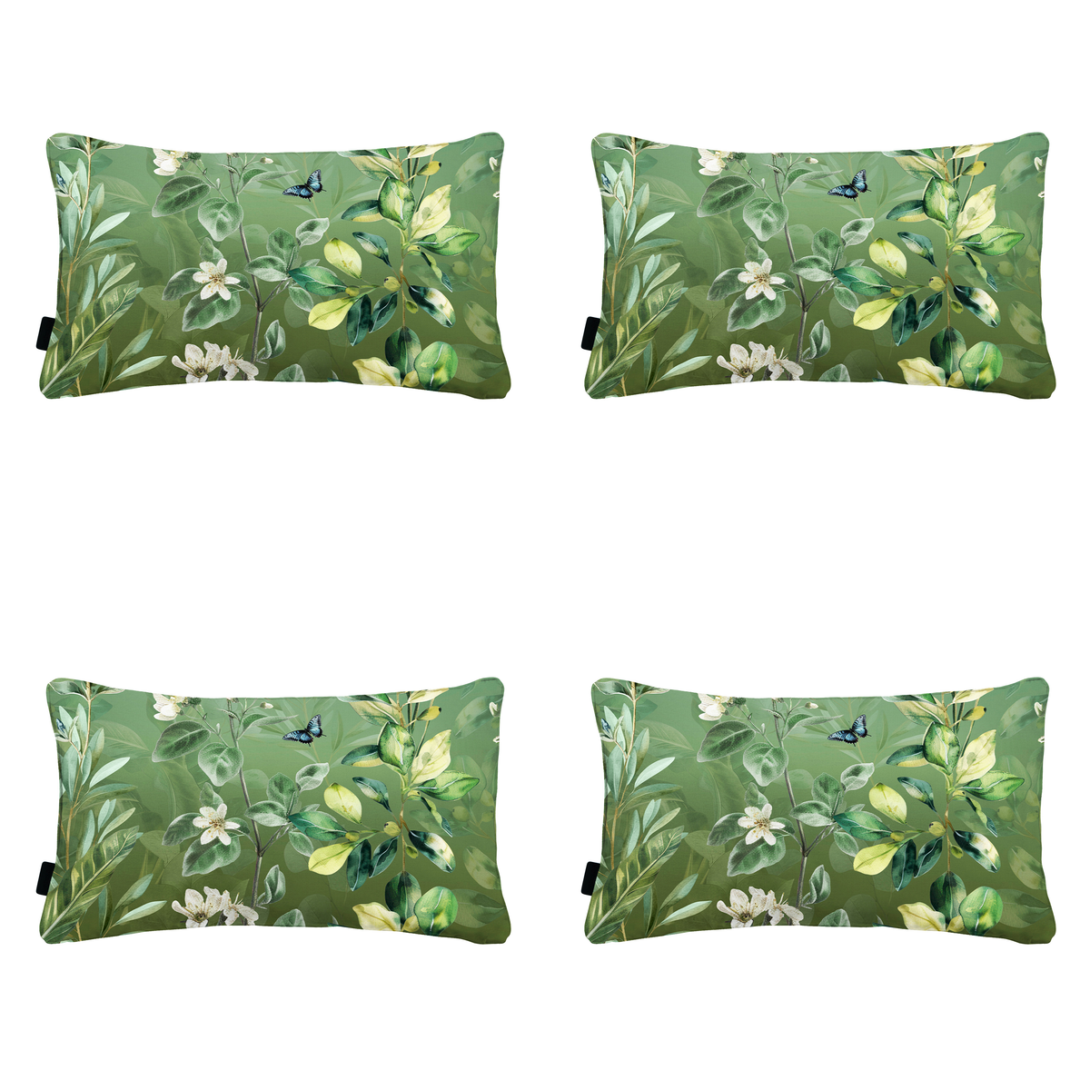 Madison sierkussen Elisa - groen - 30x50x10cm - set van 4