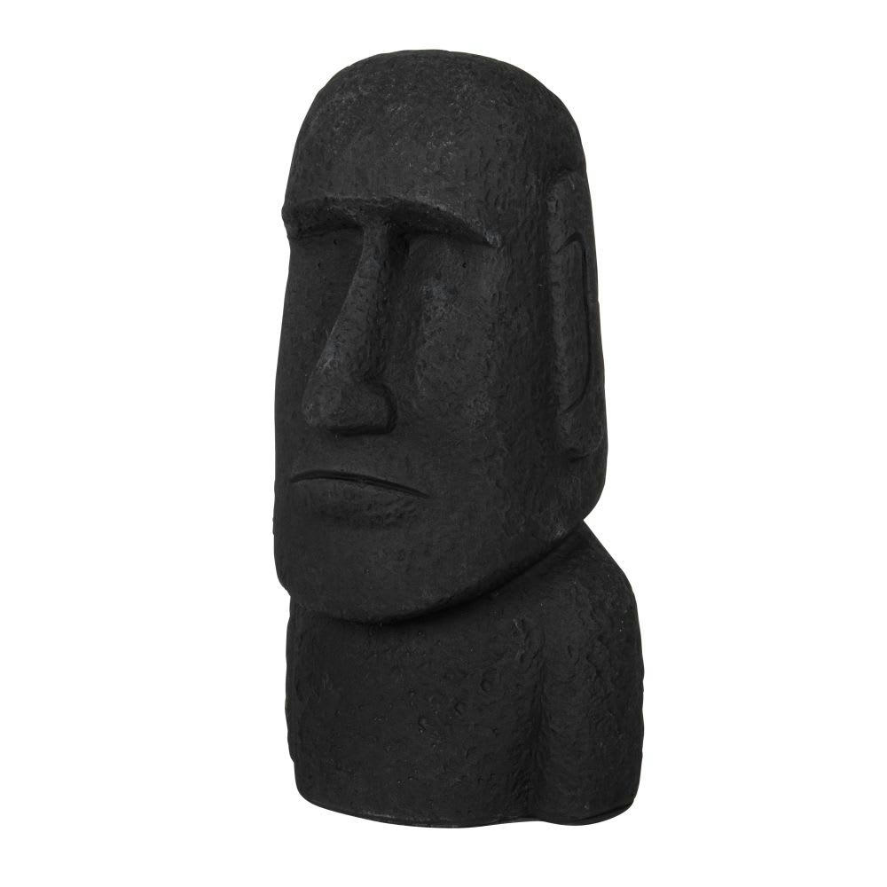 - Statuette visage en ciment noir H26