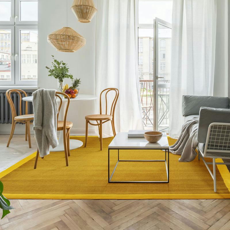 NATURAL - Tapis en jute jaune 160x230