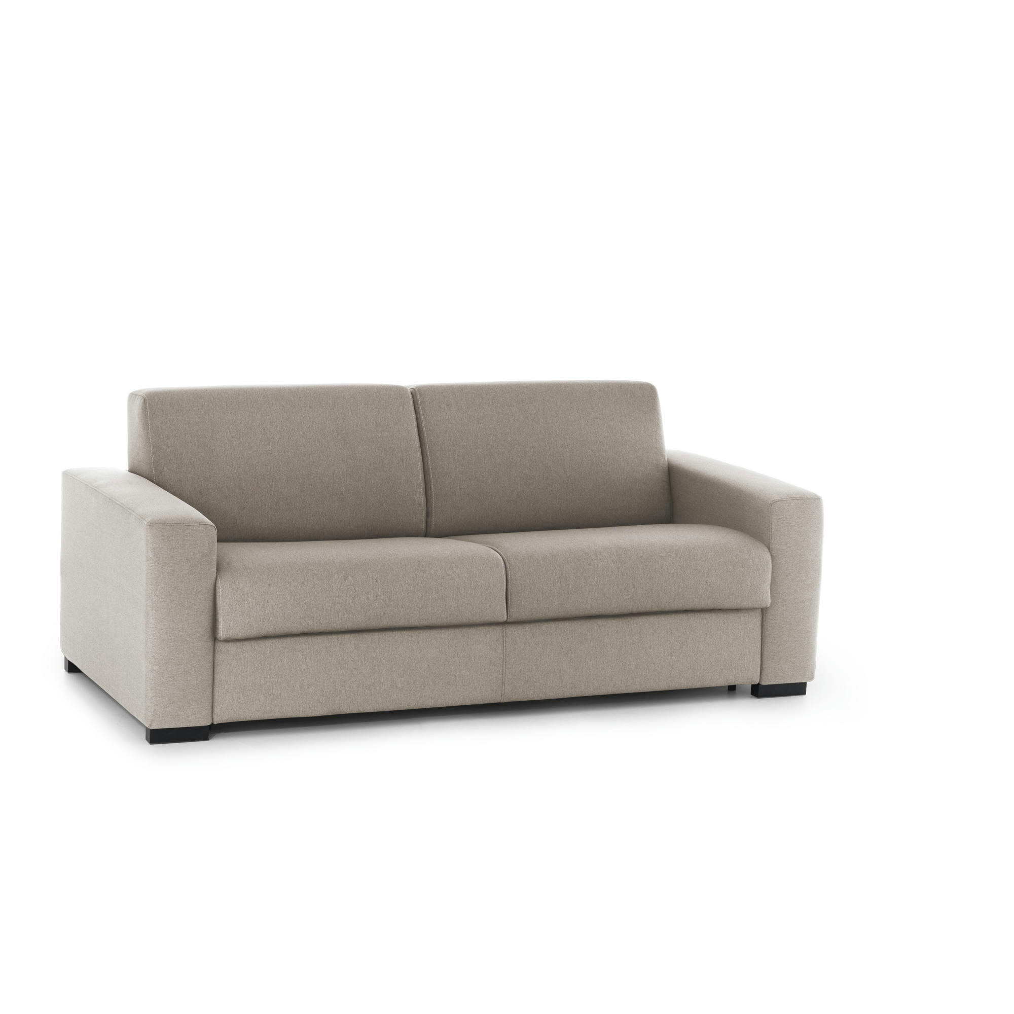 ALGISA - Canapé lit 2 places en tissu gris taupe