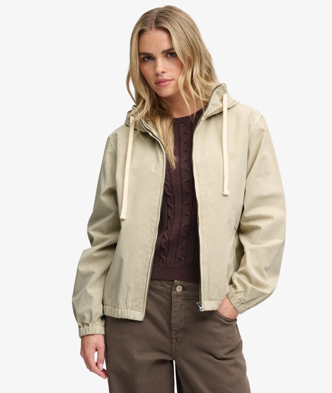 Hooded Washed Twill Jacket