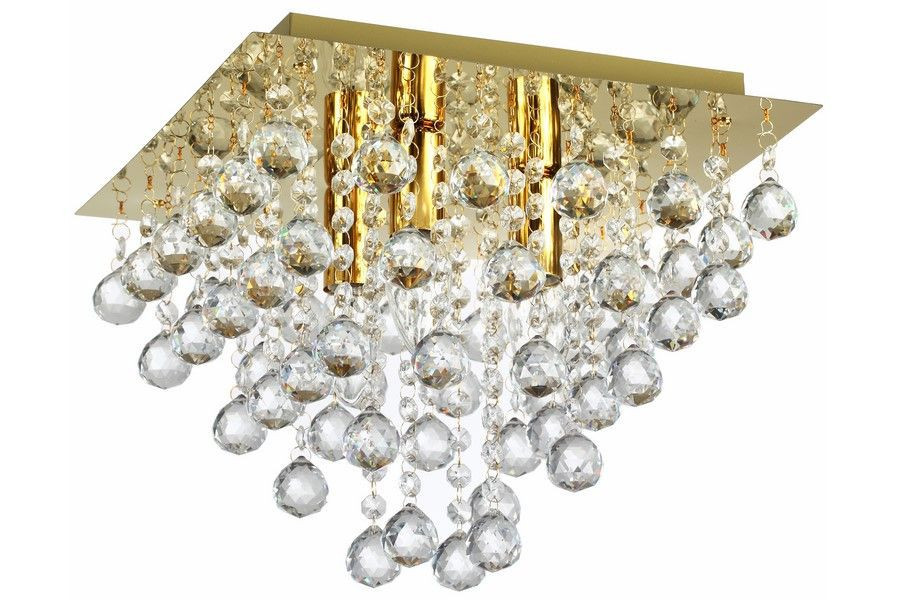 Lampa sufitowa złota Lancaster crystal 3xE14x40W wym: 27x32x32 cm Reality