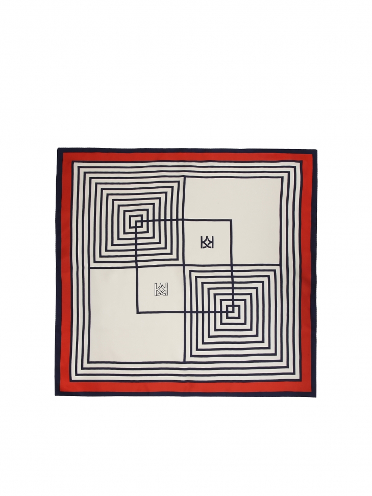 Silk scarf in navy style