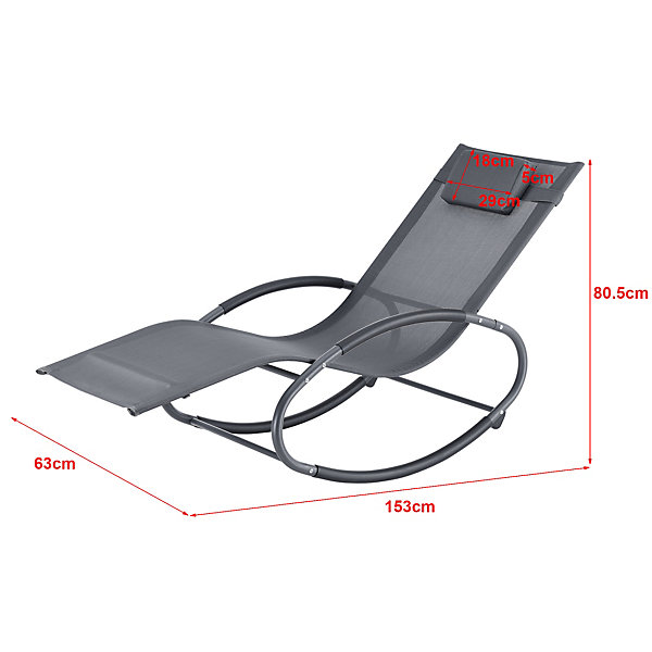 Fauteuil de Jardin Almaluez Amovible Acier Textile 153 x 63 x 81 cm Gris Foncé en.casa