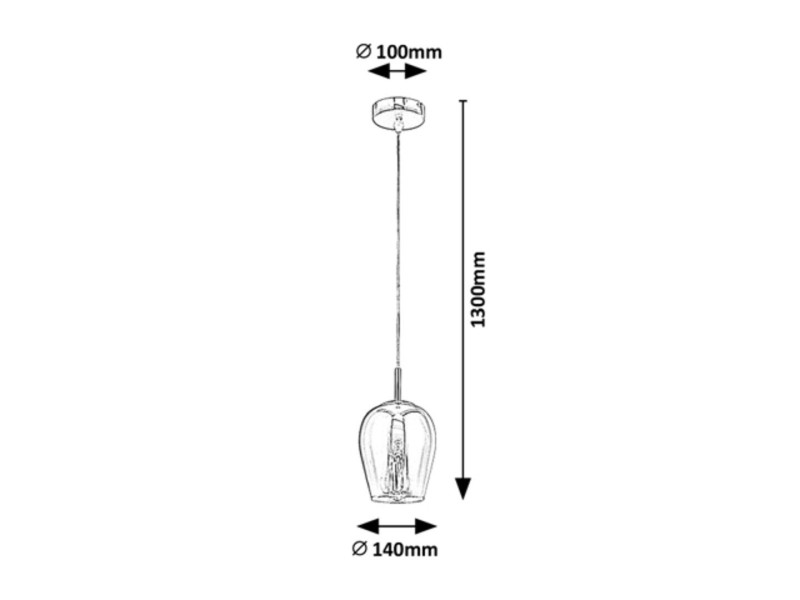 Lampa wisząca chromowana szkło dymne Petunia 1xE27x15W Rabalux