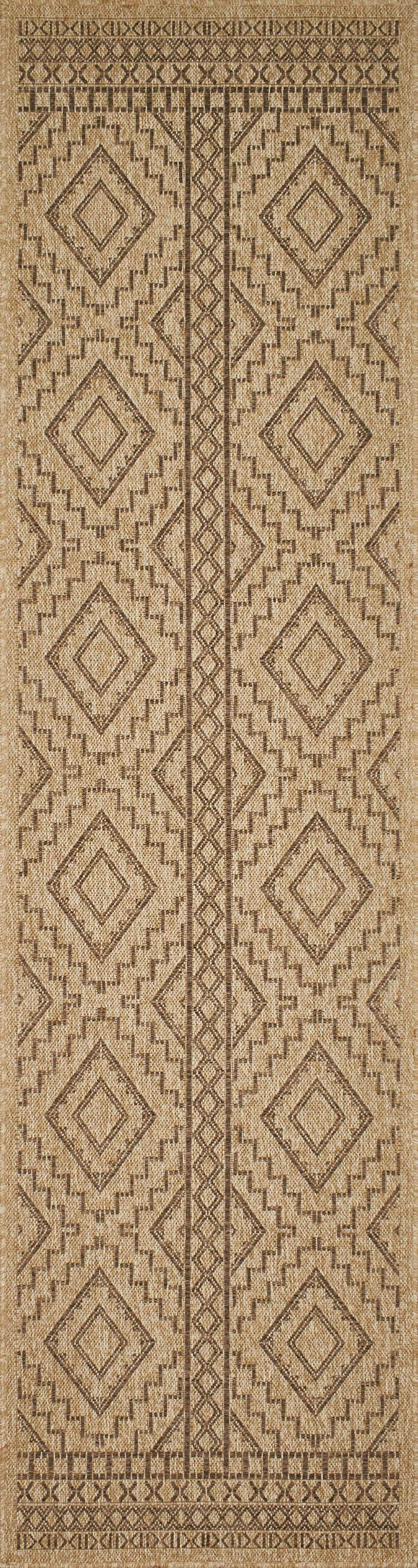 NATURE - Tapis intérieur et extérieur aspect jute motif géométrique 60x180