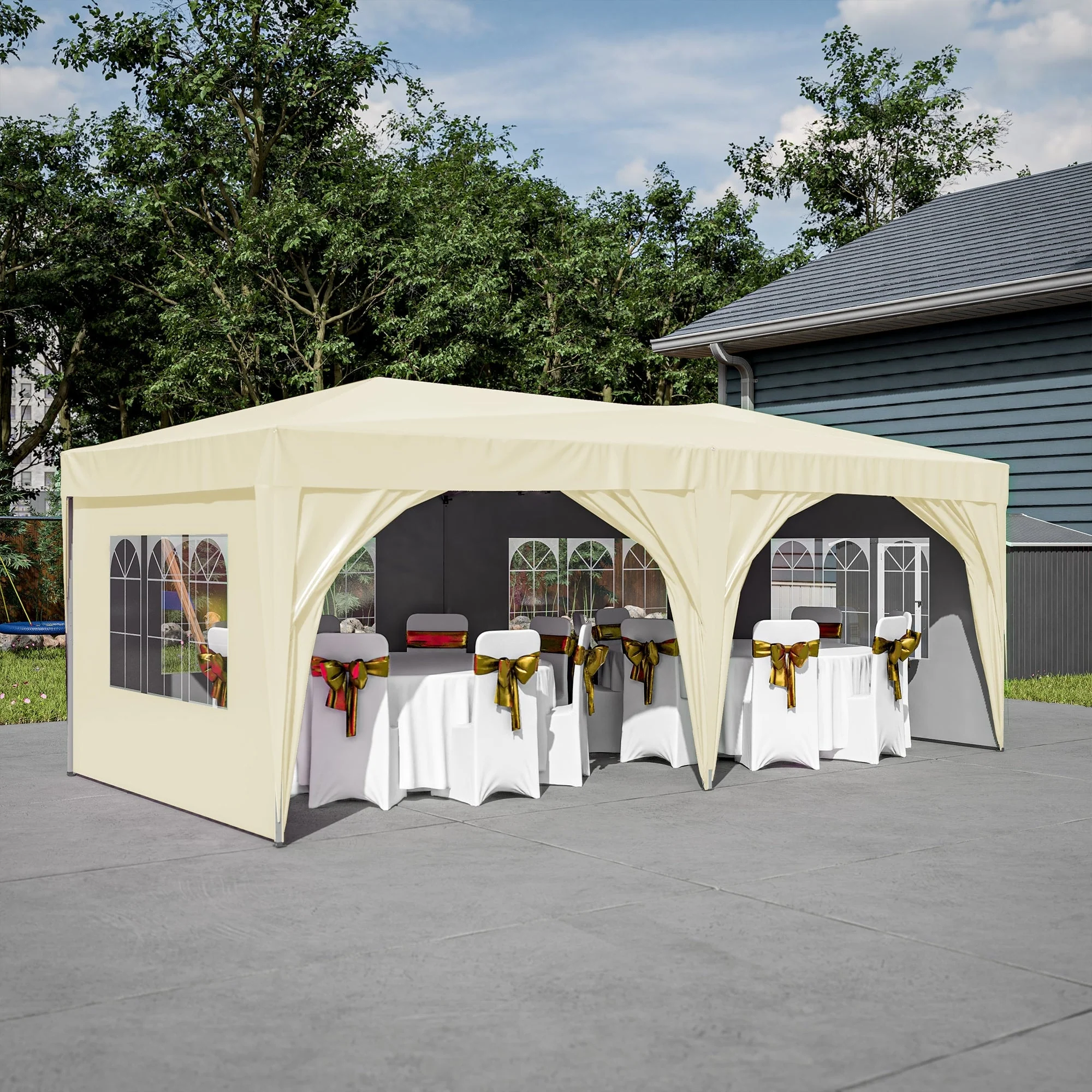 20 ft. W x 10 ft. D x 9 ft. H Outdoor Metal Portable Carport