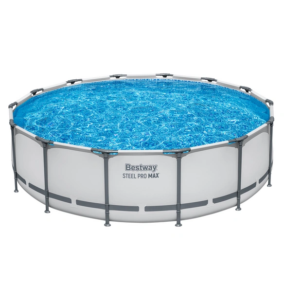 Pool, Komplett-Set mit Filterpumpe Ø 427 x 107 cm, lichtgrau, rund