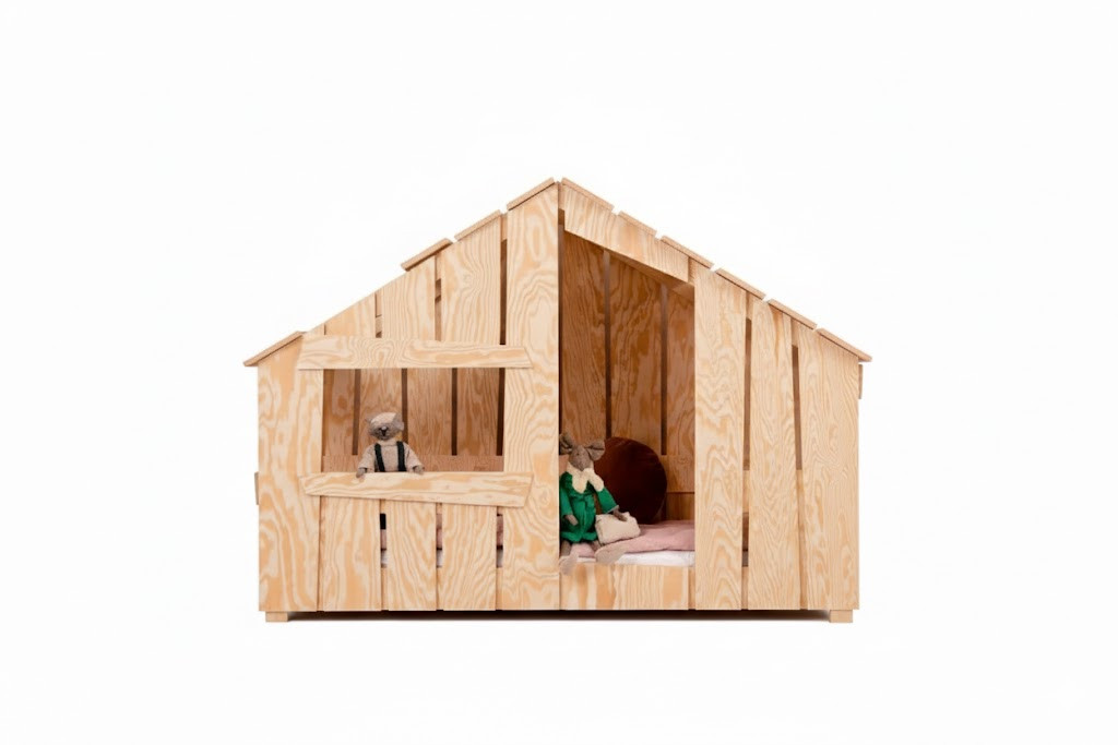 Łóżko dziecięce domek FRED 70x140 sosna bez szuflady/bez materaca