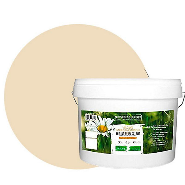 Beige Ivoire Peinture interieur exterieur aspect velours Natura - Beige Ivoire - 10L