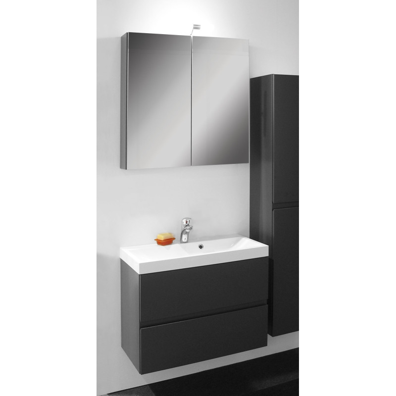 Ensemble de salle bain Roxanne avec armoire de toilette anthracite 60 cm VAN MARCKE