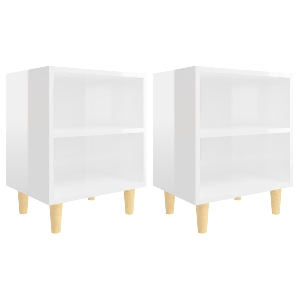 2x Szafka Nocna Stolik Komoda Biała Do Sypialni Pokoju Salonu 40x30x50 cm
