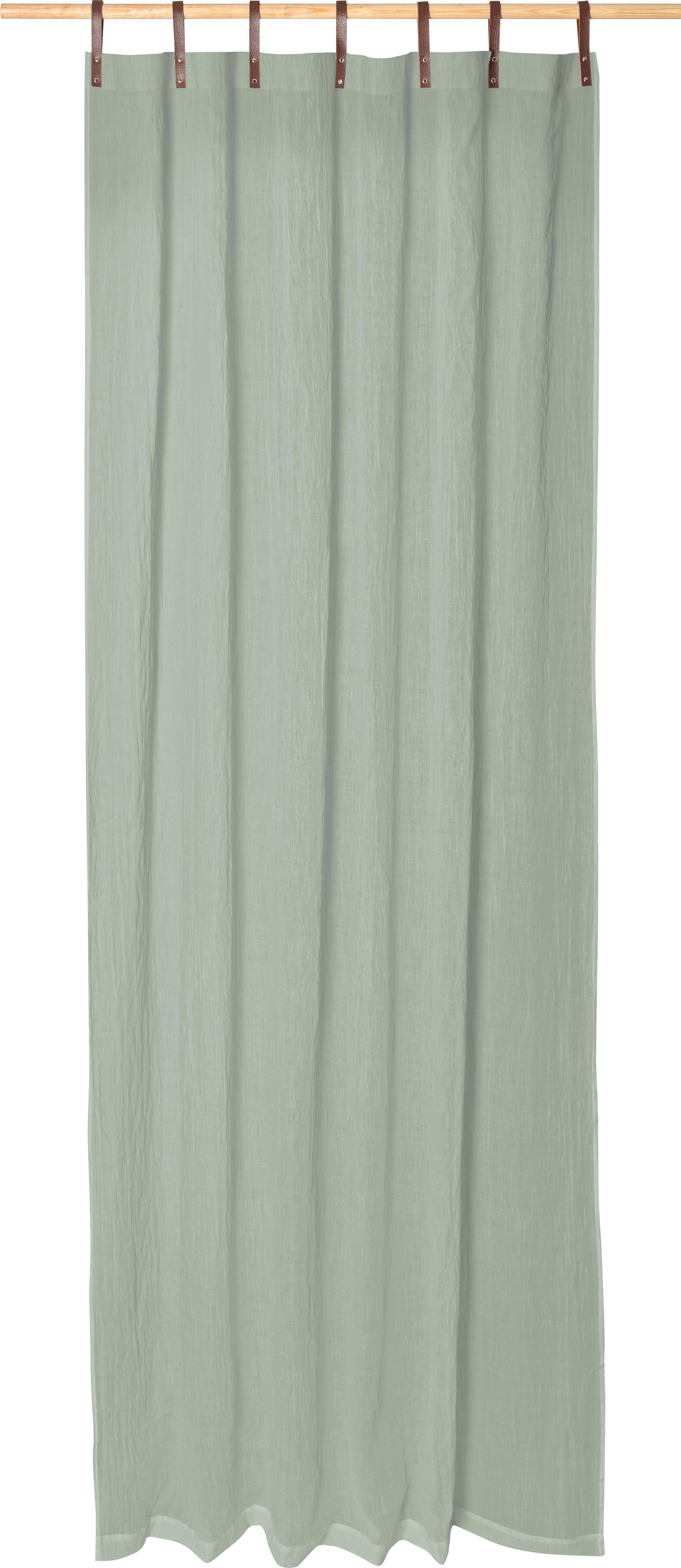 EVI - Panneau voilage finition pattes aspect cuir vert jade 245 x 135