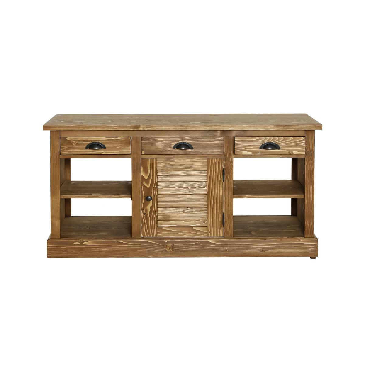 MANEL - Meuble sous vasque en bois marron 120 cm