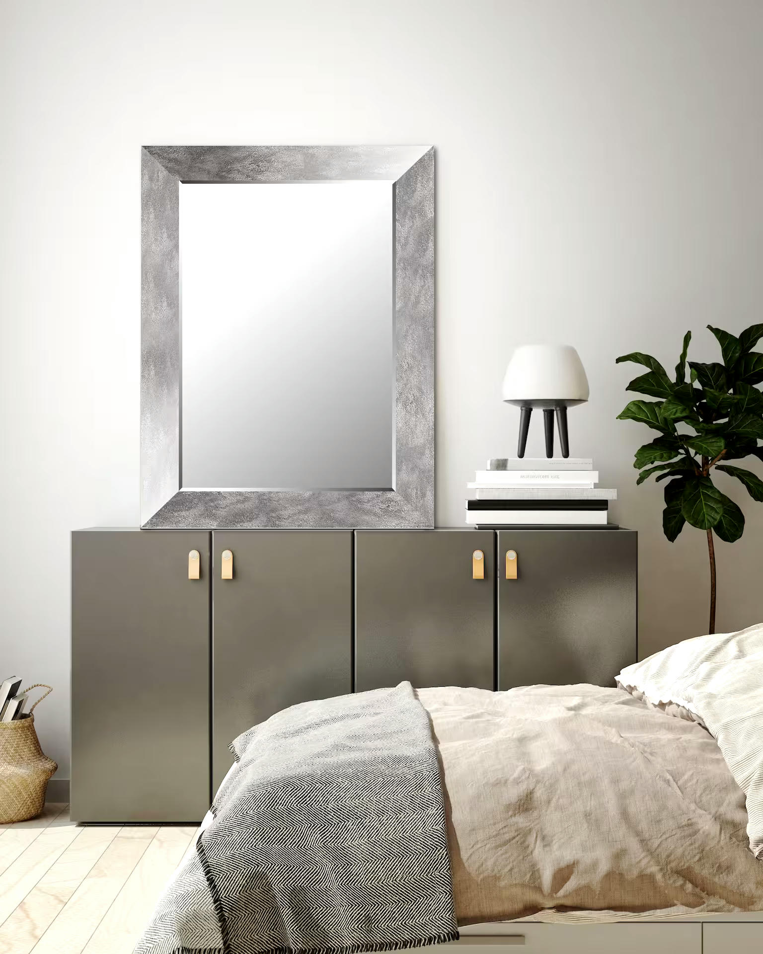 Northwood Collections Framed Vanity Mirror, Silver, 26-in x 34-in