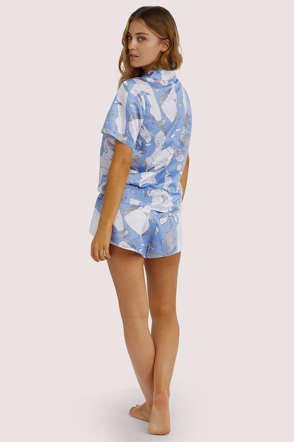 Playful Promises Logan Spector Blue Statue Satin 'Shirt'
