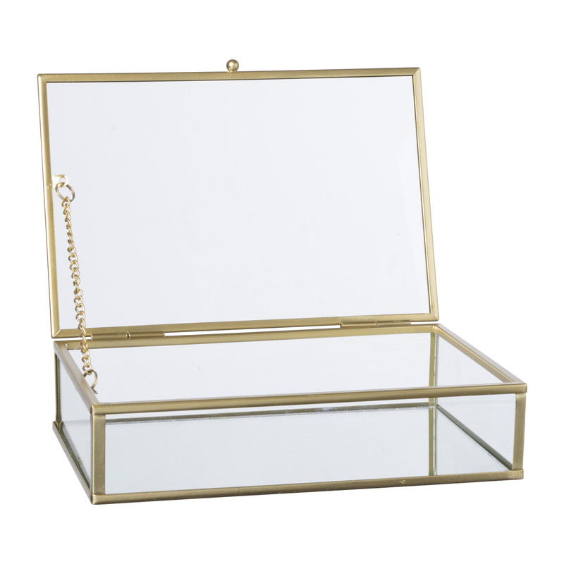 Gouden box - rechthoekig -18x12x4,5 cm