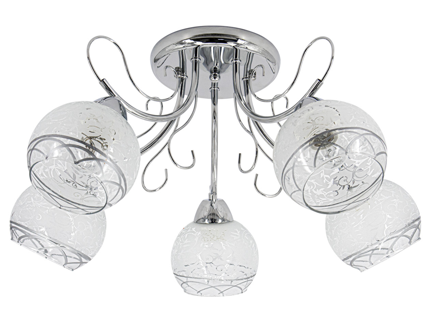Lampa sufitowa Togo 5-punktowa metalowa srebrna