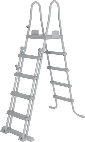 Echelle de sécurité 2 x 4 marches avec plateforme pour piscine hauteur 132 cm