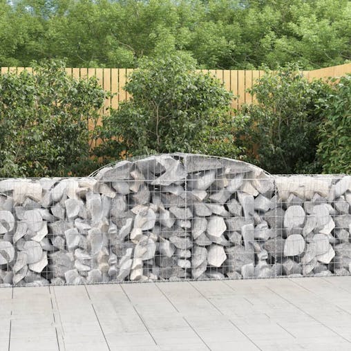 NNEVL Arched Gabion Baskets 4 pcs 300x50x80/100 cm Galvanised Iron