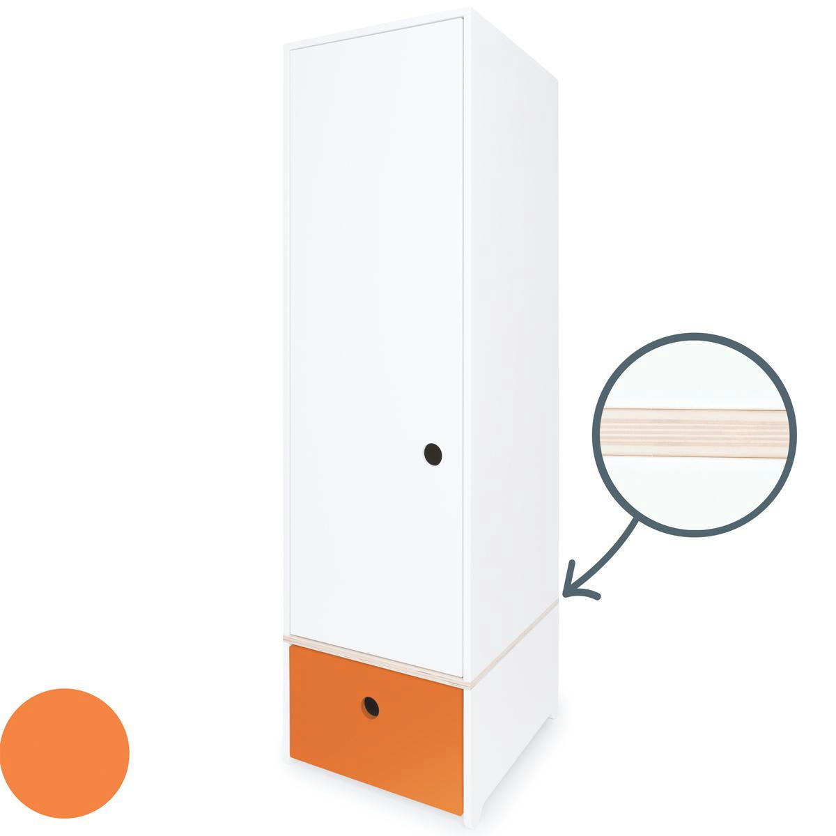 COLORFLEX - Armoire 1 porte façade tiroir orange