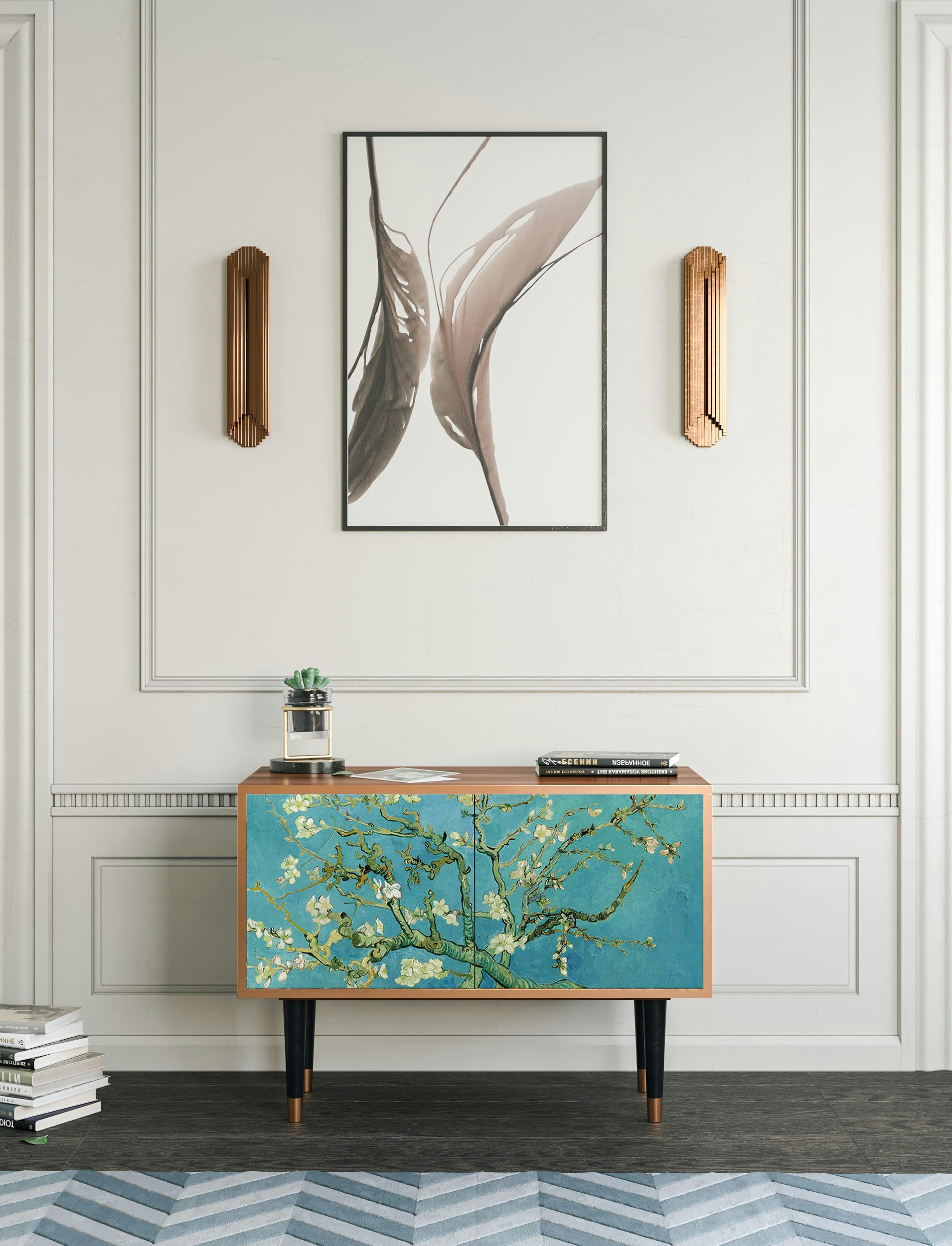 ALMOND BLOSSOM BY VAN GOGH - Buffet bas  bleu 2 portes L 94 cm