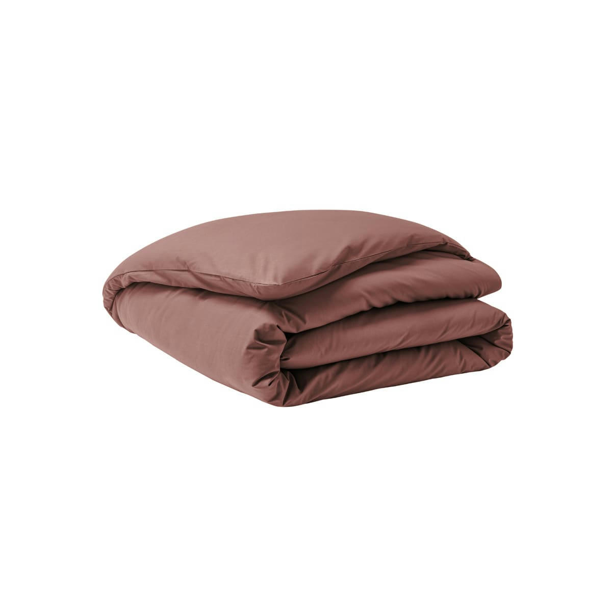 PREMIERE - Parure de lit en percale de coton bois de rose 200x200