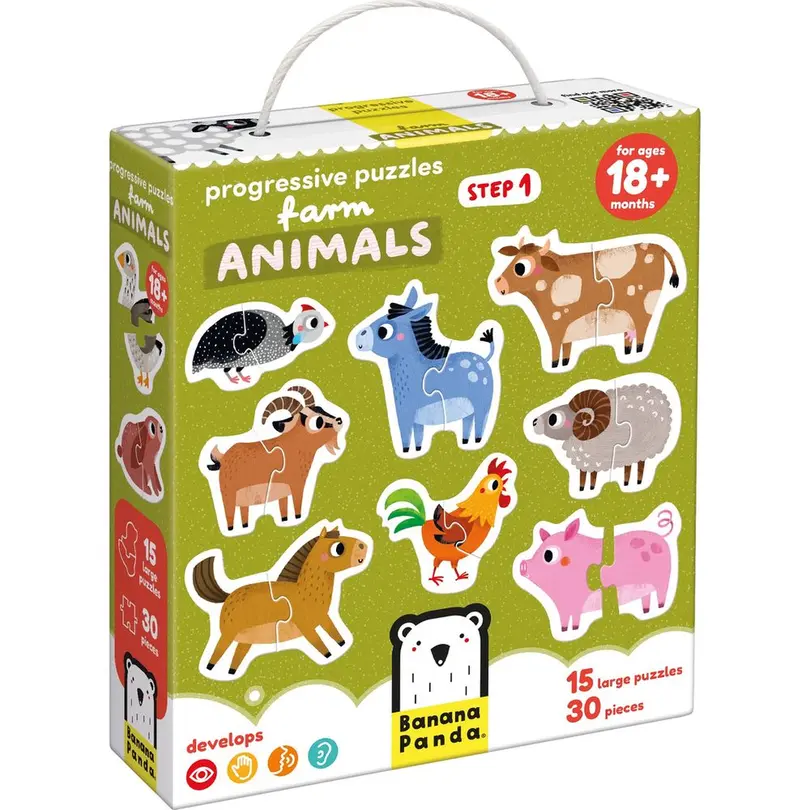 Puzzle 30-teilig Progressive Bauernhoftiere