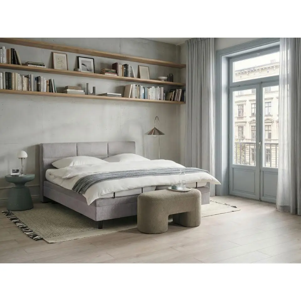 VICEROY - Tweepersoonsbed - Lichtgrijs - 180 x 200 cm - Polyester