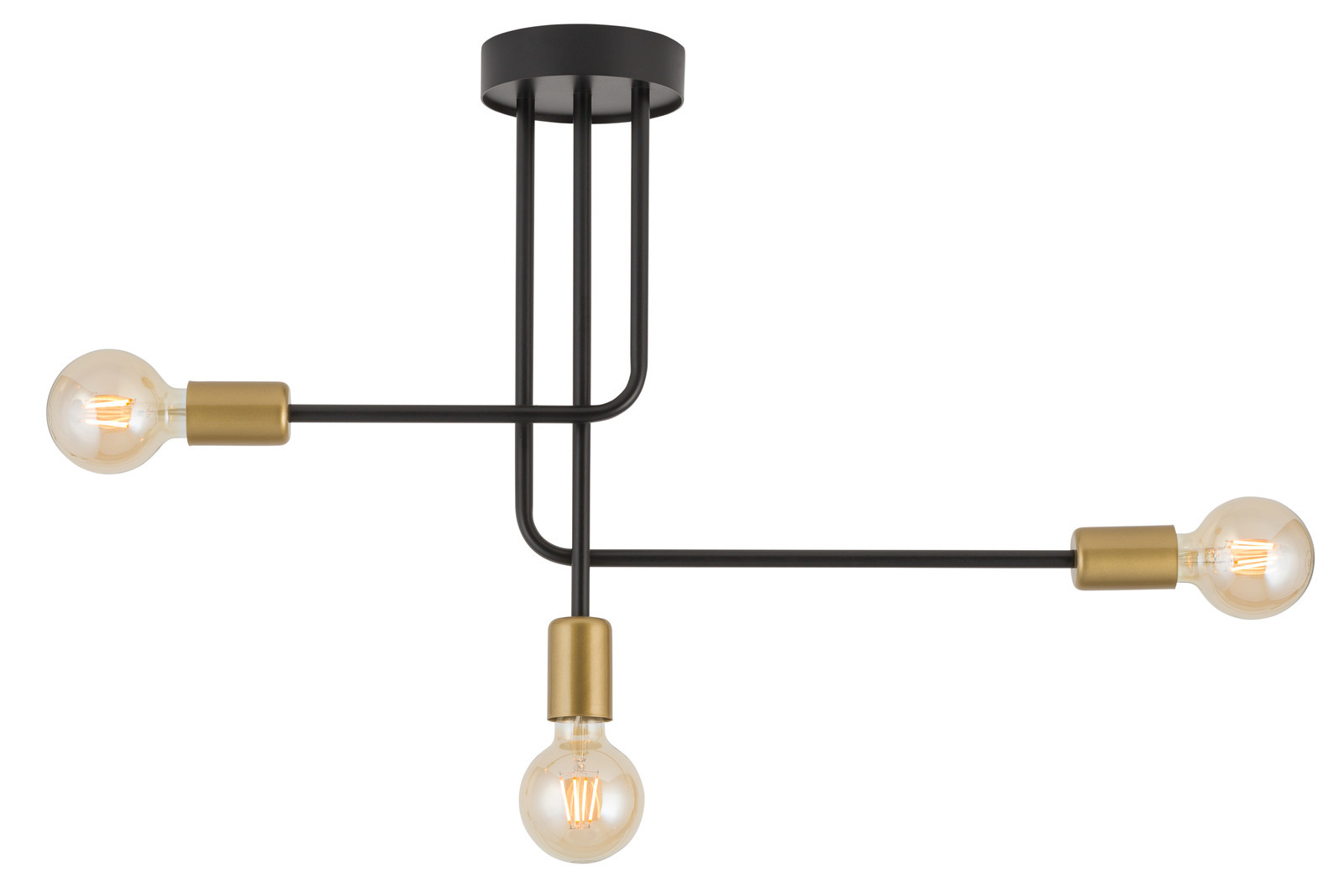 Lampa wisząca czarno-złota Gino 3xE27x15W wym: 44x64x13 cm Sigma Lighting